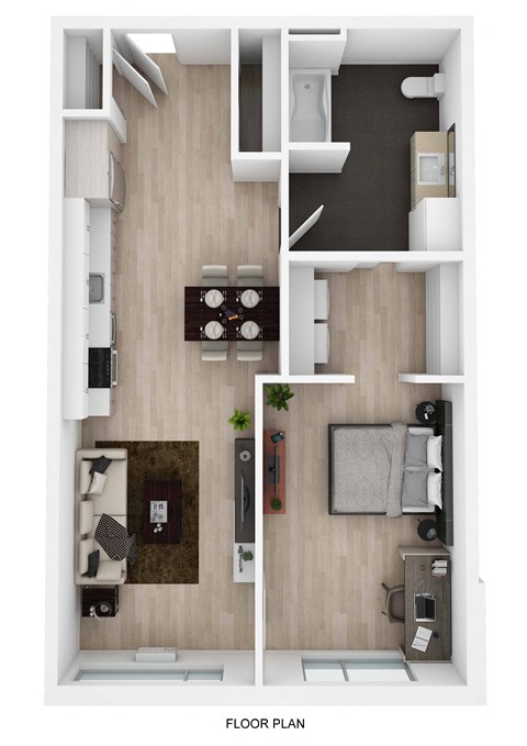 1 bedroom "A" floor plan